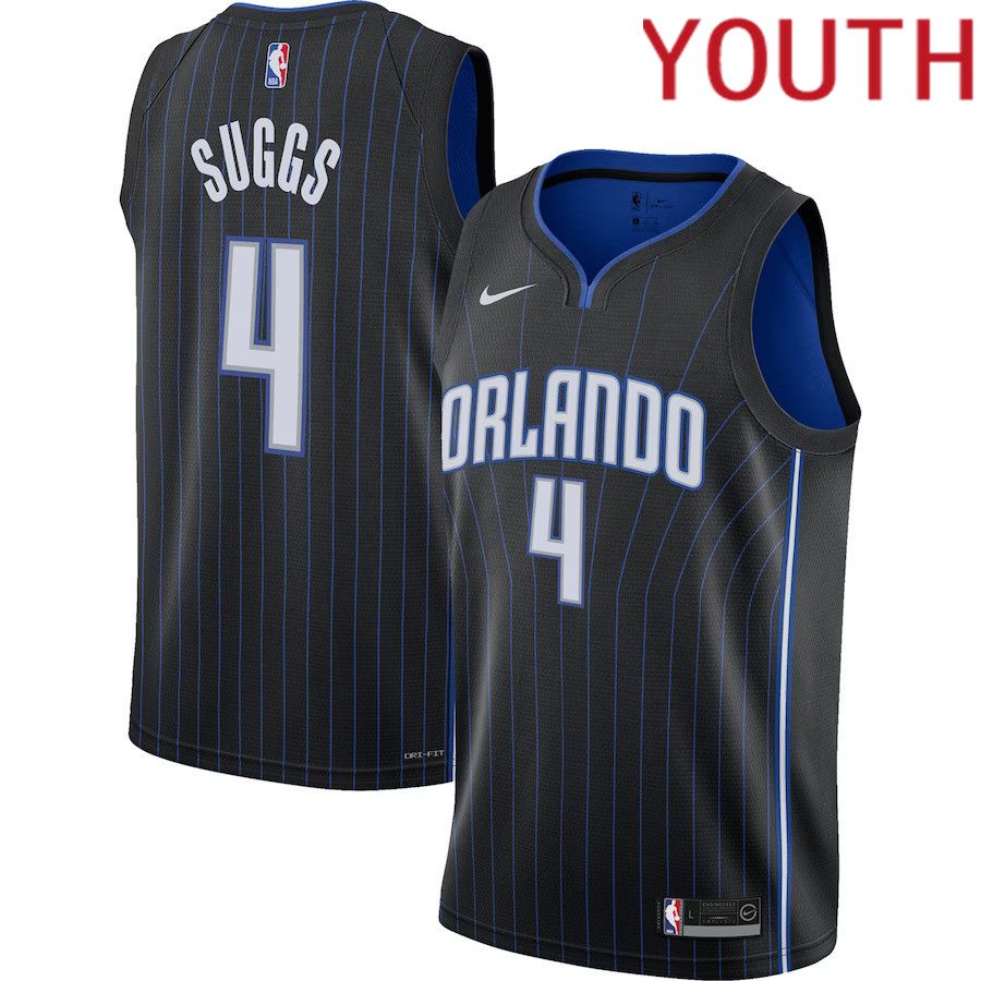 Youth Orlando Magic #4 Jalen Suggs Nike Black Swingman NBA Jersey->youth nba jersey->Youth Jersey